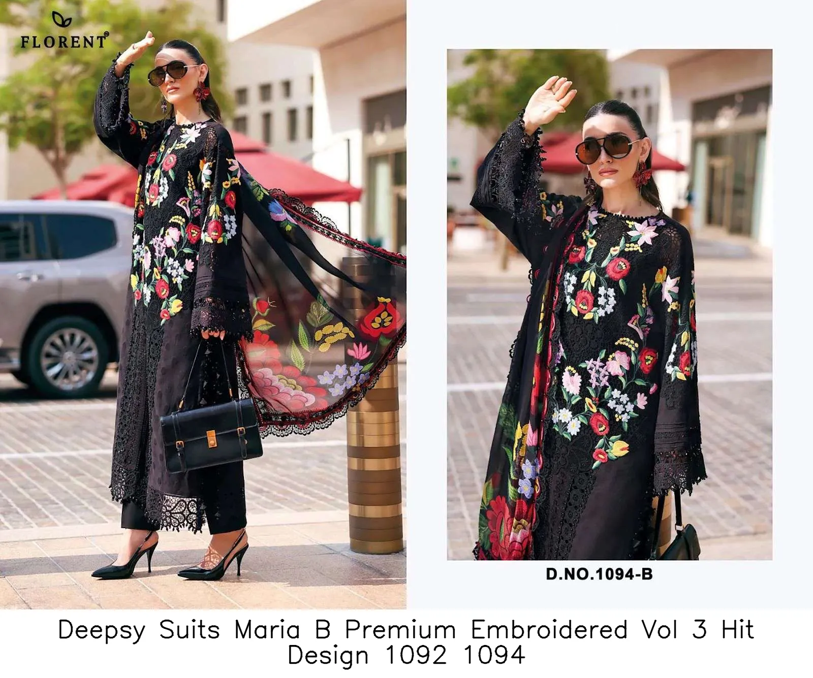 Deepsy Suits Maria B Premium Embroidered Vol 3 Hit Design 1092 1094 - Image 10