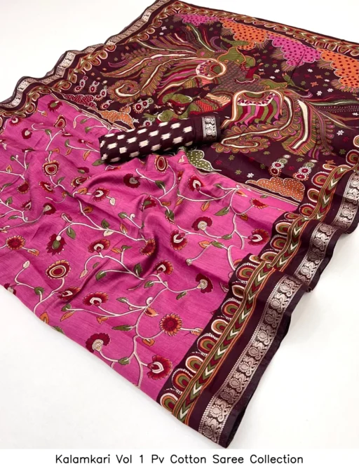 Kalamkari Vol 1 Pv Cotton Saree Collection