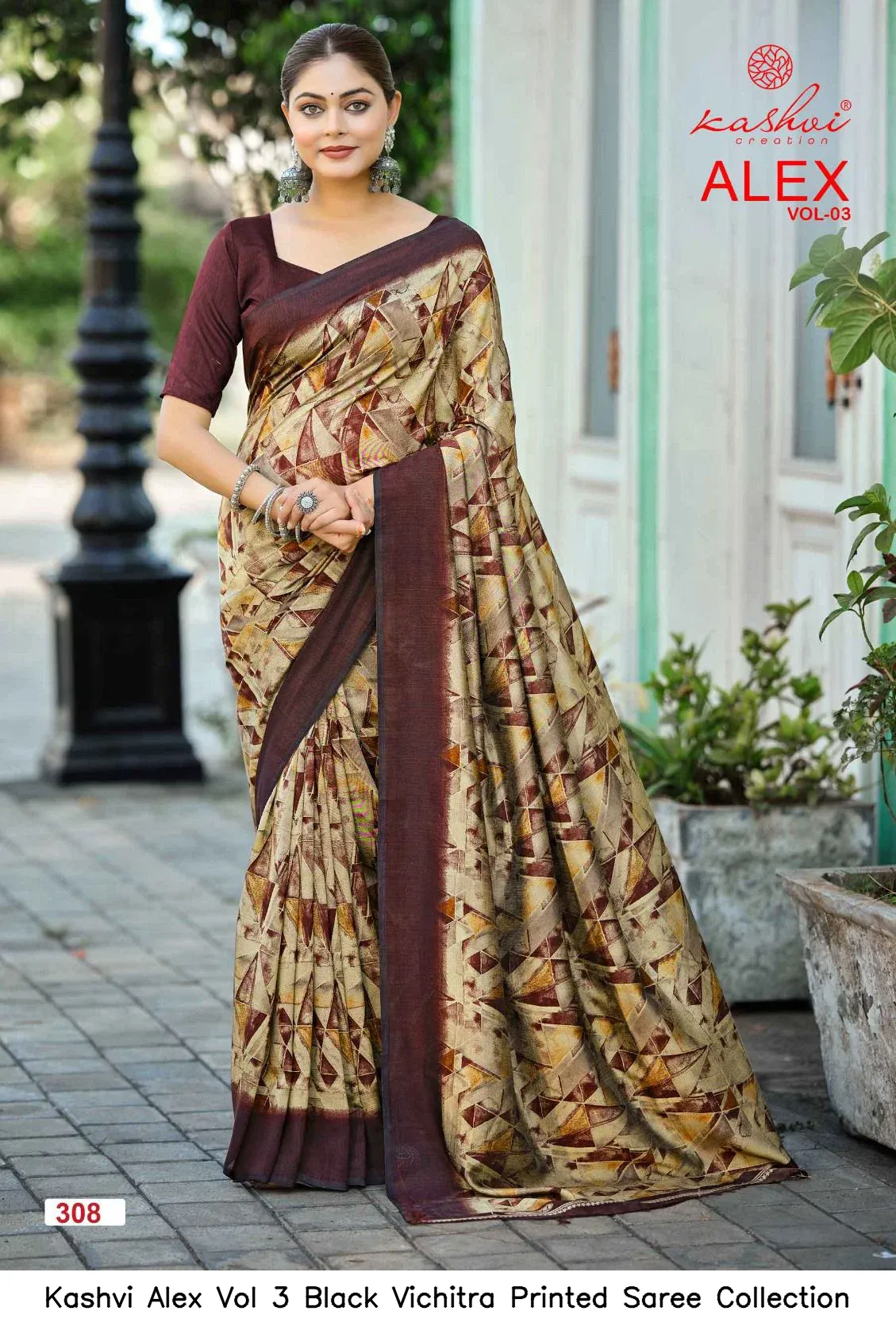 Kashvi Alex Vol 3 Black Vichitra Printed Saree Collection - Image 4