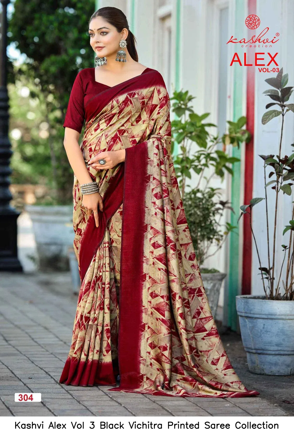 Kashvi Alex Vol 3 Black Vichitra Printed Saree Collection - Image 5