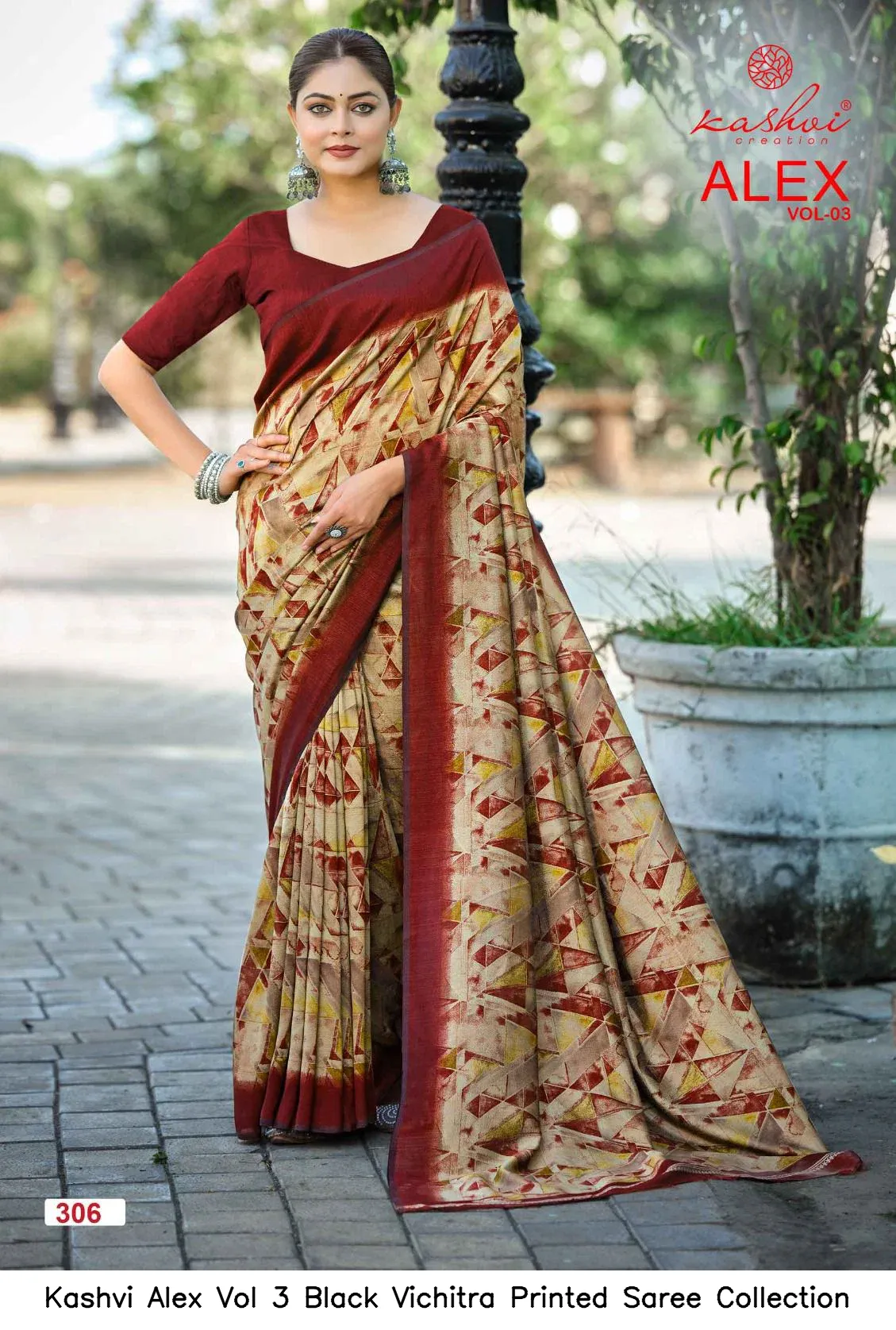 Kashvi Alex Vol 3 Black Vichitra Printed Saree Collection - Image 8