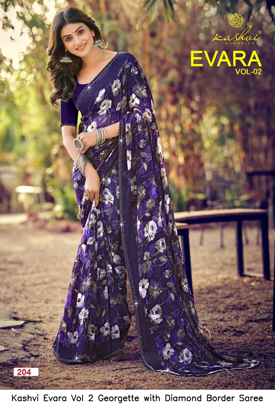 Kashvi Evara Vol 2 Georgette with Diamond Border Saree