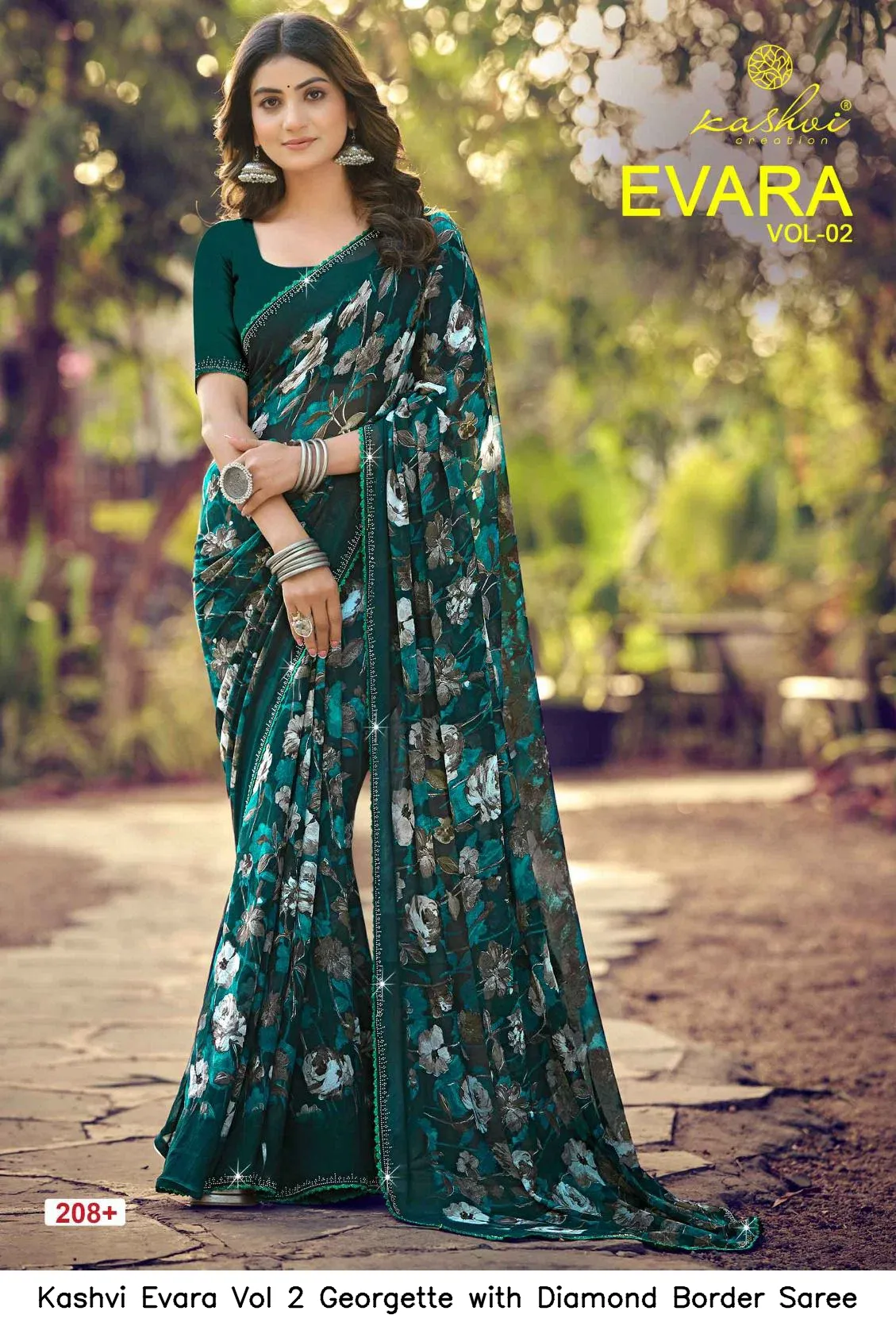 Kashvi Evara Vol 2 Georgette with Diamond Border Saree - Image 5