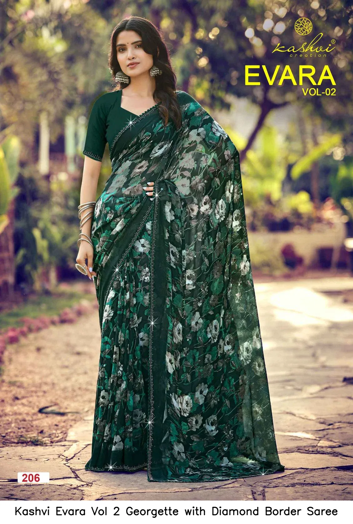 Kashvi Evara Vol 2 Georgette with Diamond Border Saree - Image 7