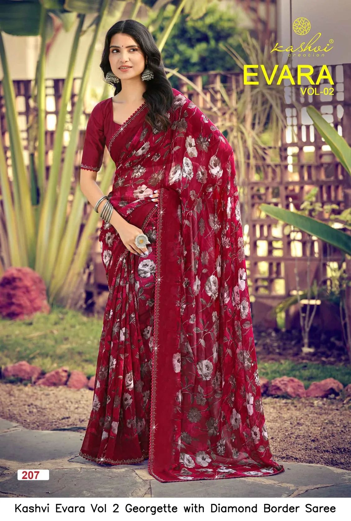 Kashvi Evara Vol 2 Georgette with Diamond Border Saree - Image 8