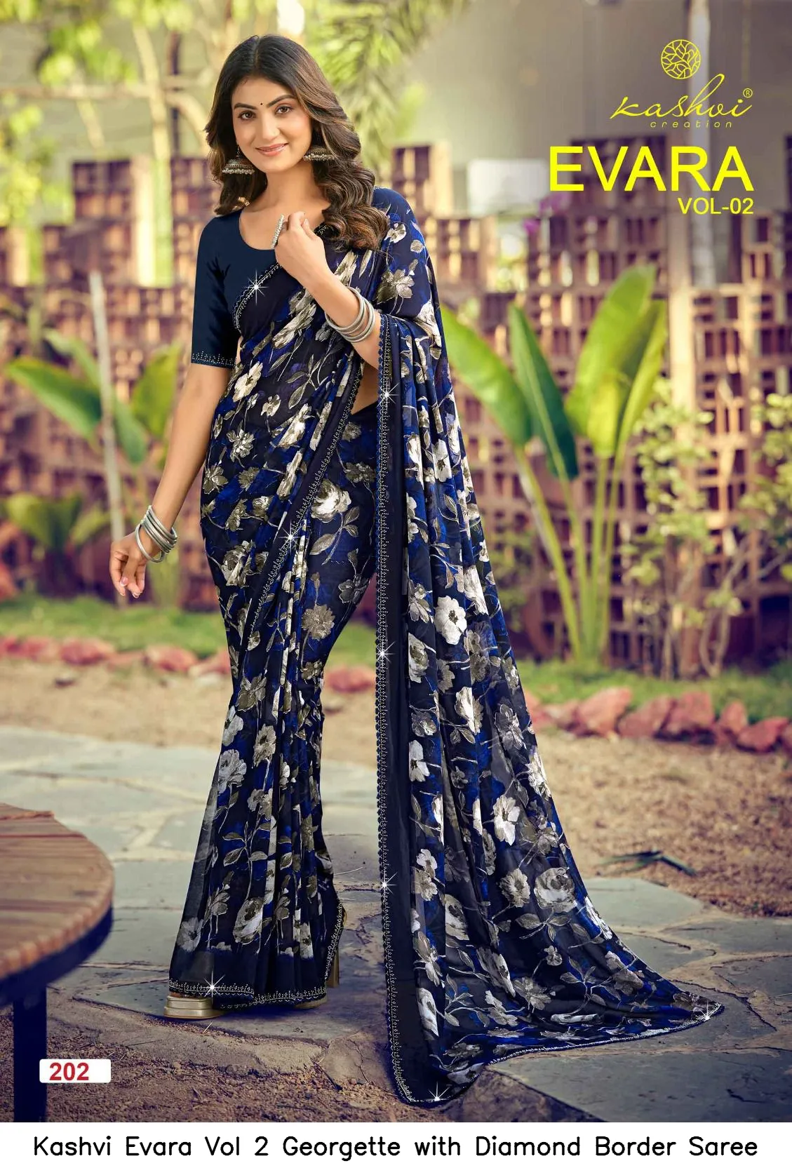 Kashvi Evara Vol 2 Georgette with Diamond Border Saree - Image 9