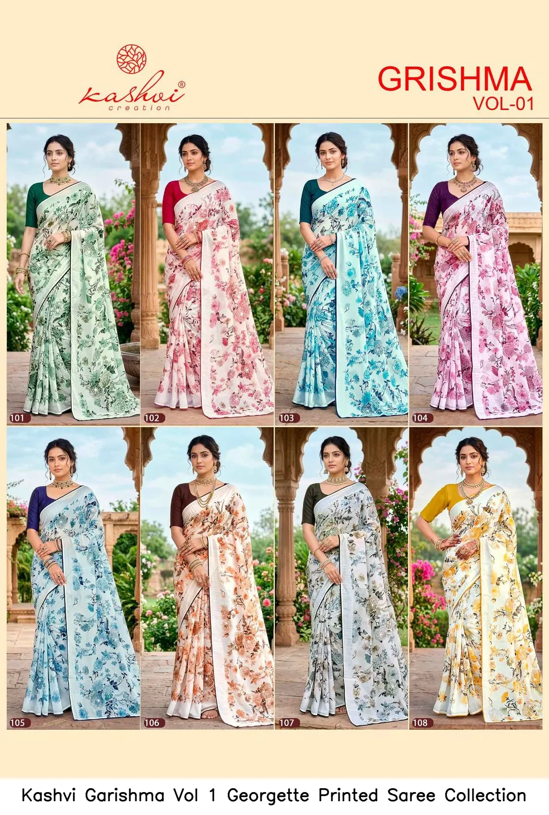 Kashvi Garishma Vol 1 Georgette Printed Saree Collection - Image 7