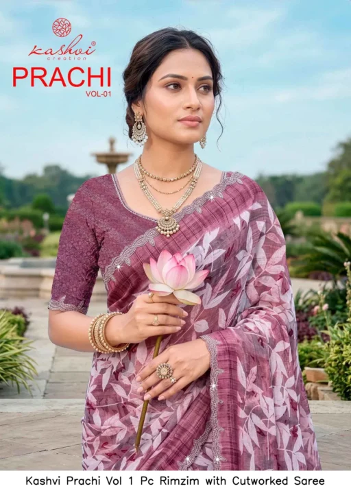 Kashvi Prachi Vol 1 Pc Rimzim with Cutworked Saree