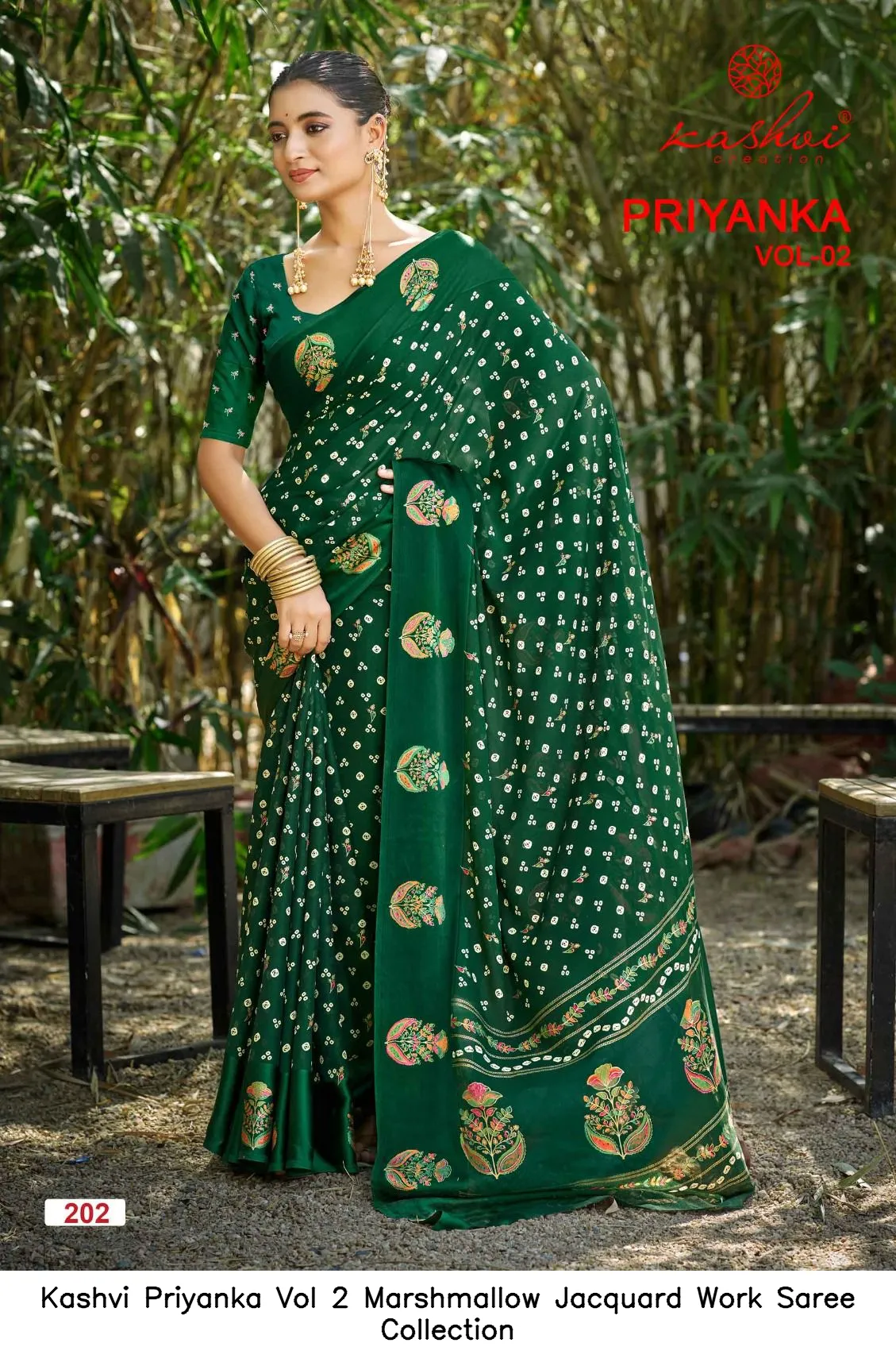Kashvi Priyanka Vol 2 Marshmallow Jacquard Work Saree Collection - Image 4