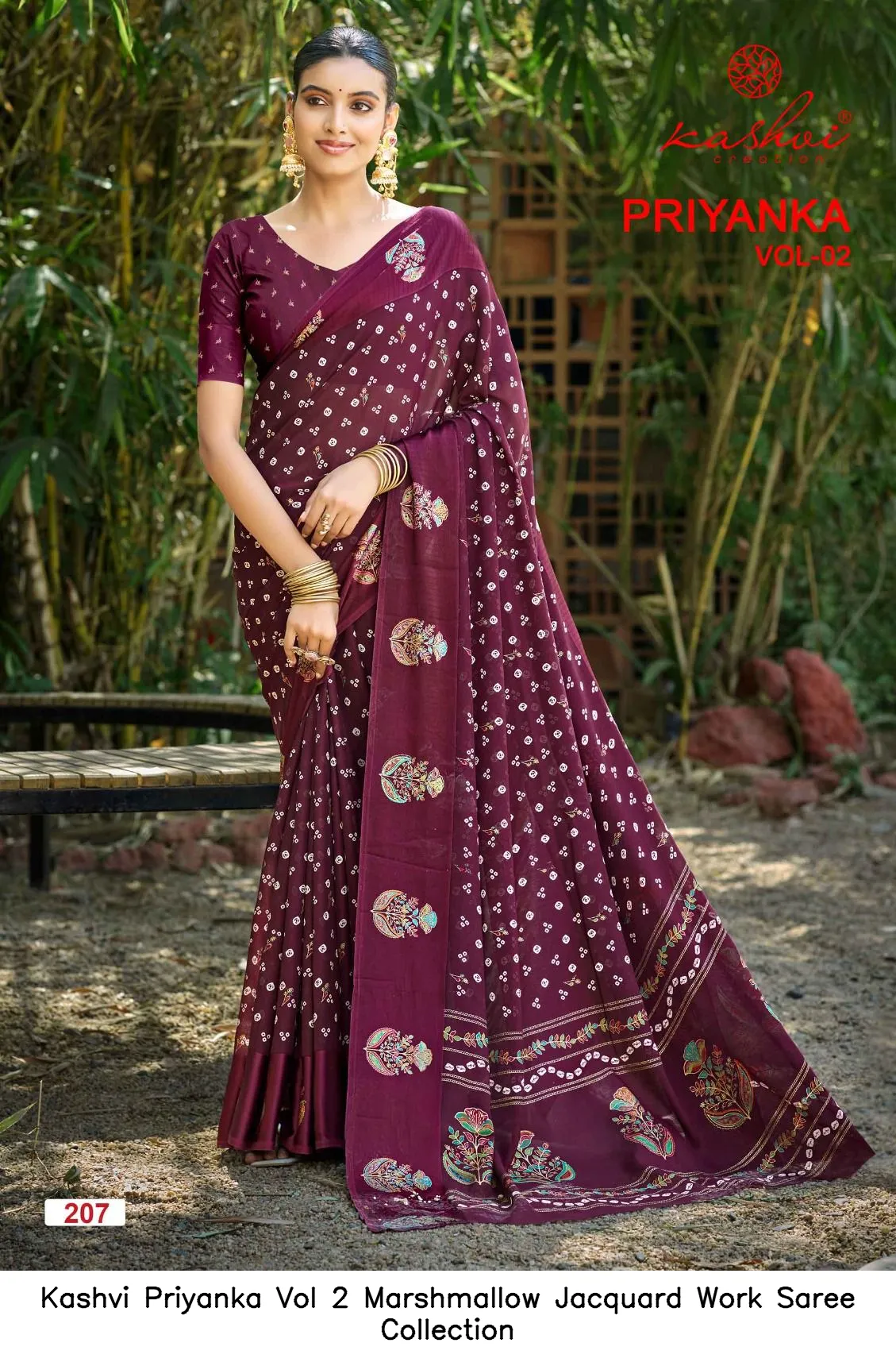 Kashvi Priyanka Vol 2 Marshmallow Jacquard Work Saree Collection - Image 5