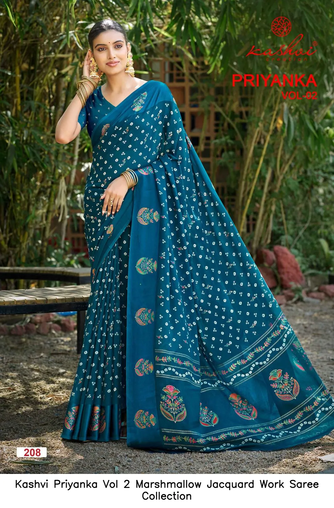 Kashvi Priyanka Vol 2 Marshmallow Jacquard Work Saree Collection - Image 6