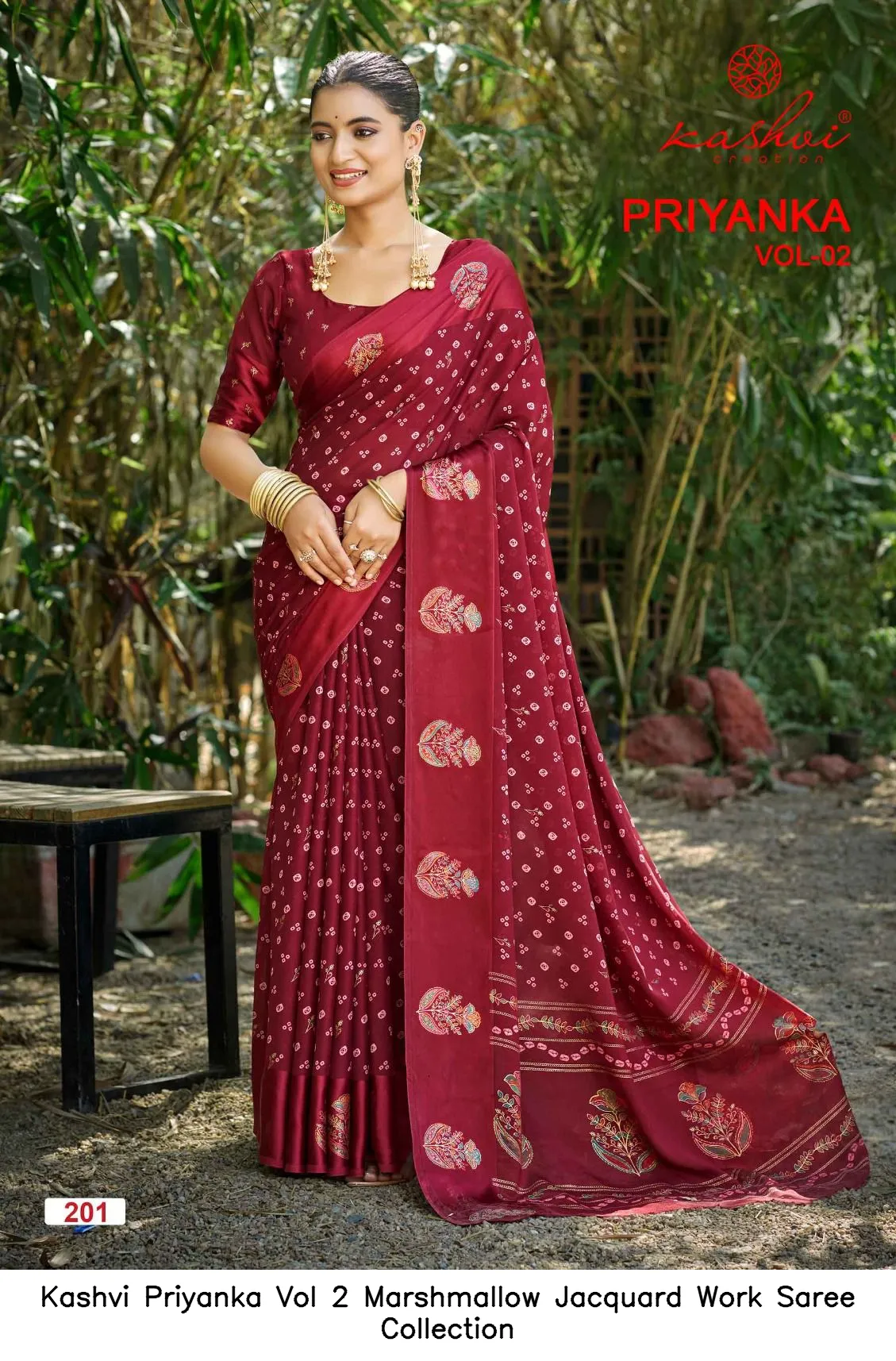 Kashvi Priyanka Vol 2 Marshmallow Jacquard Work Saree Collection - Image 7