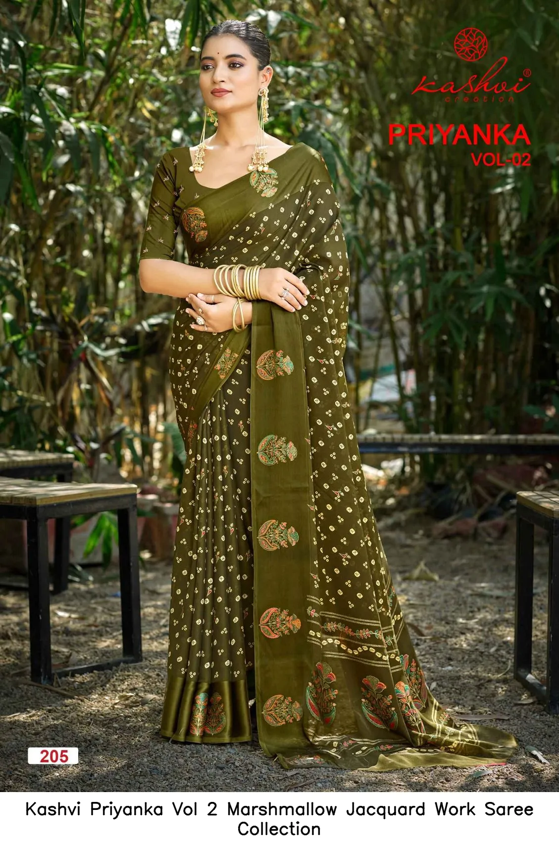 Kashvi Priyanka Vol 2 Marshmallow Jacquard Work Saree Collection - Image 8