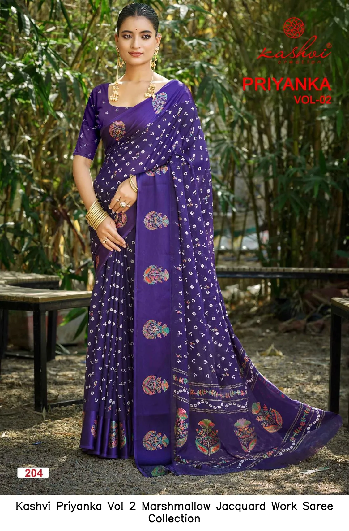 Kashvi Priyanka Vol 2 Marshmallow Jacquard Work Saree Collection - Image 9
