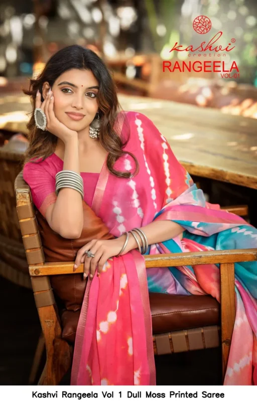 Kashvi Rangeela Vol 1 Dull Moss Printed Saree