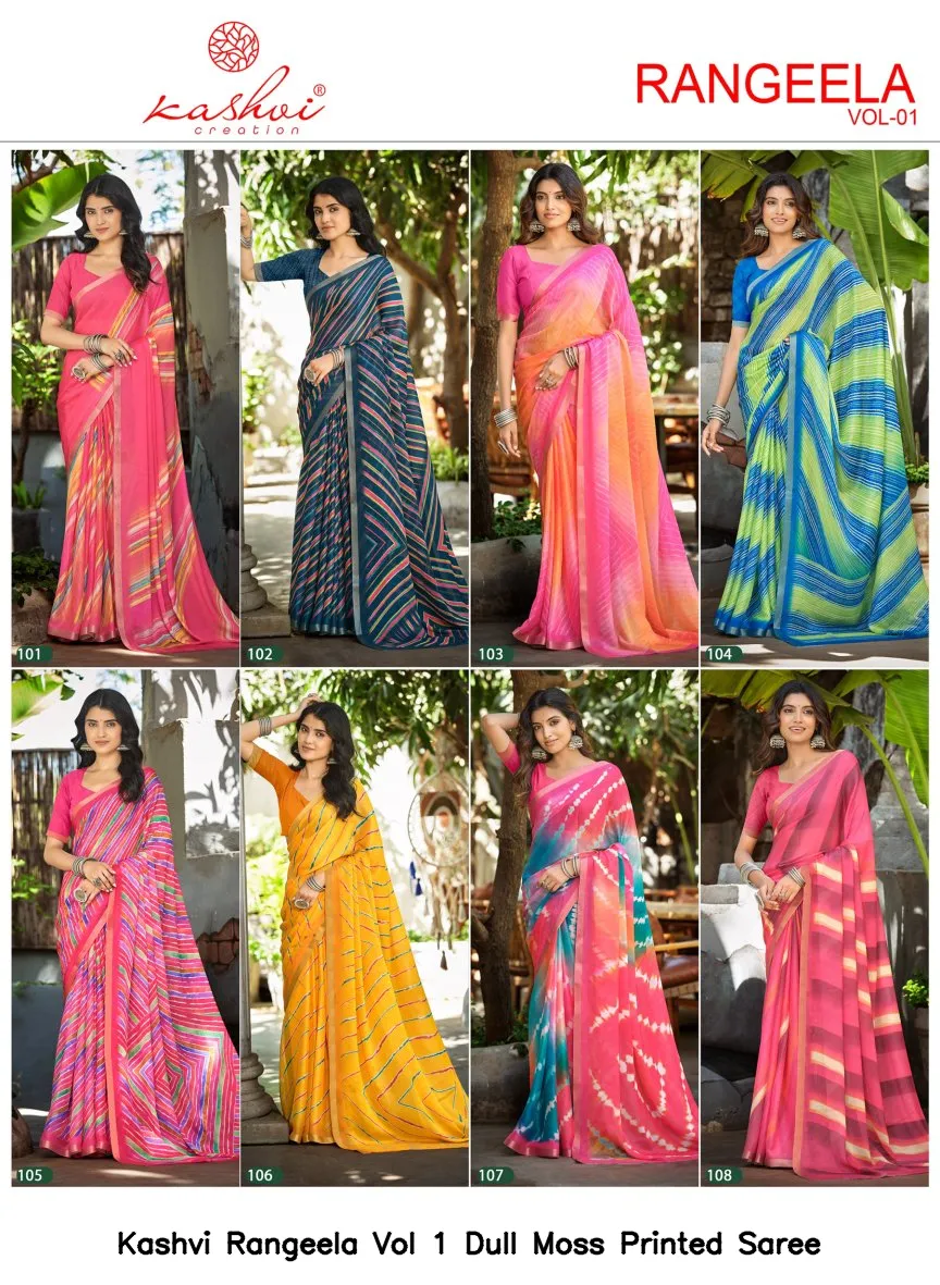 Kashvi Rangeela Vol 1 Dull Moss Printed Saree - Image 10
