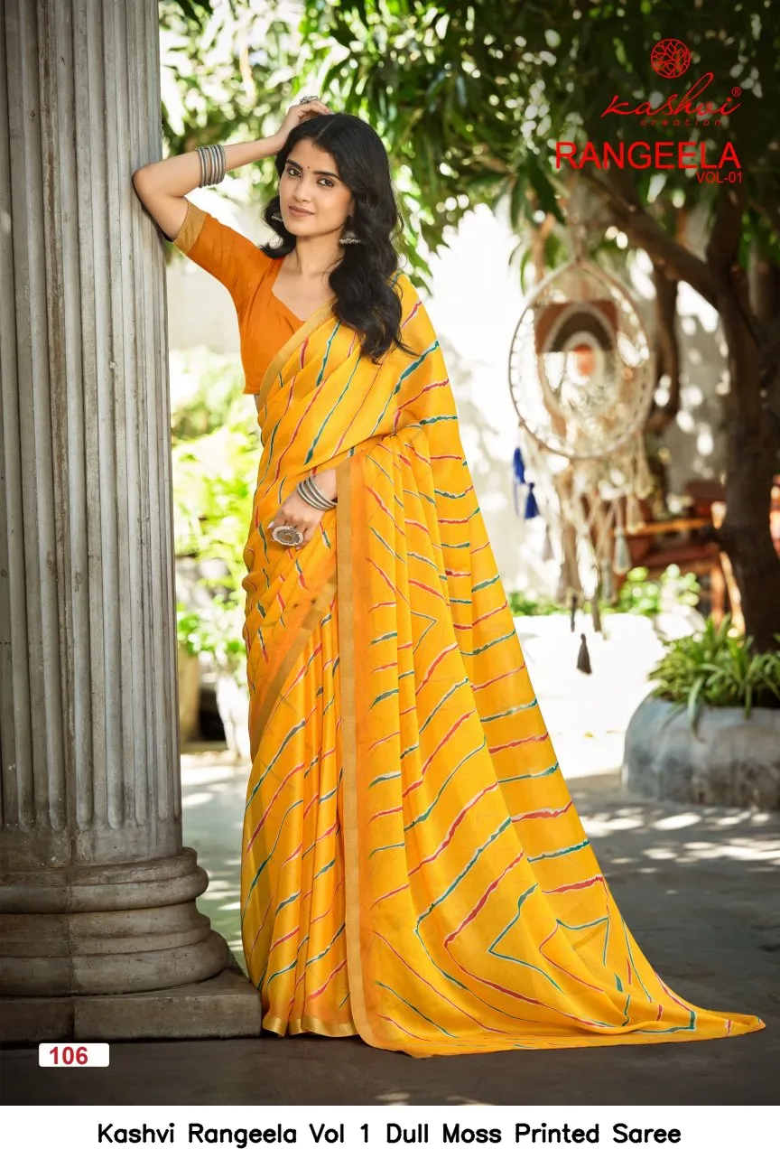 Kashvi Rangeela Vol 1 Dull Moss Printed Saree - Image 15