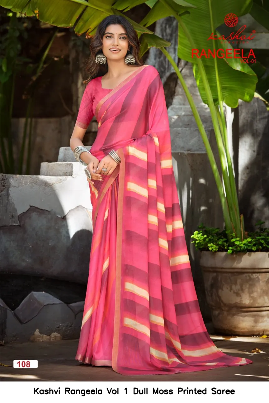 Kashvi Rangeela Vol 1 Dull Moss Printed Saree - Image 17