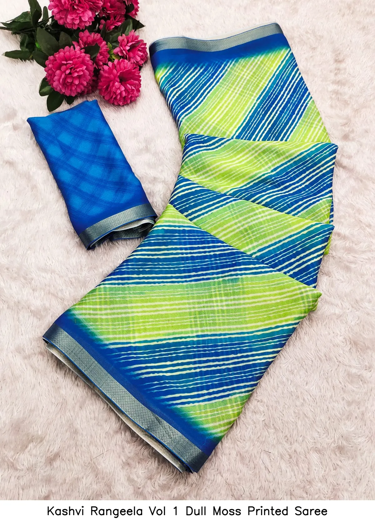 Kashvi Rangeela Vol 1 Dull Moss Printed Saree - Image 3