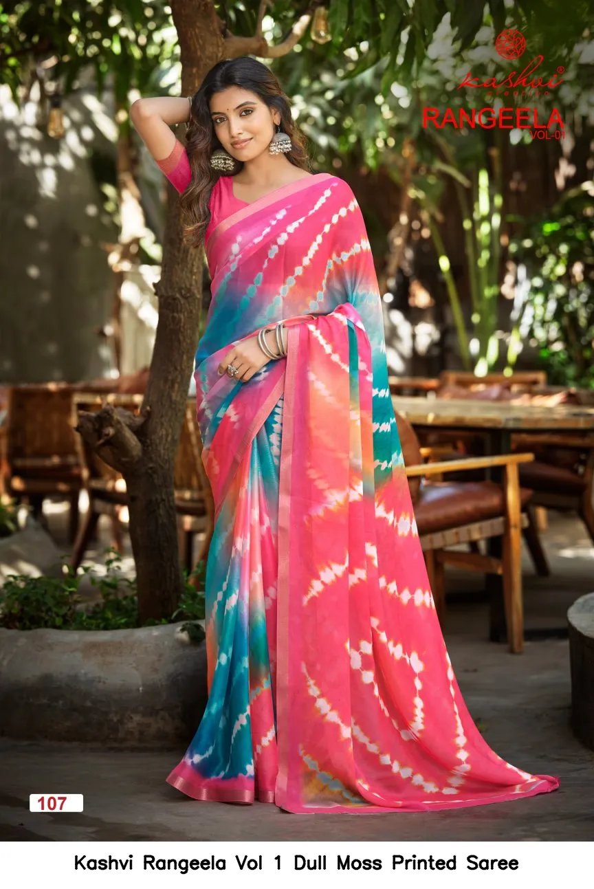 Kashvi Rangeela Vol 1 Dull Moss Printed Saree - Image 7