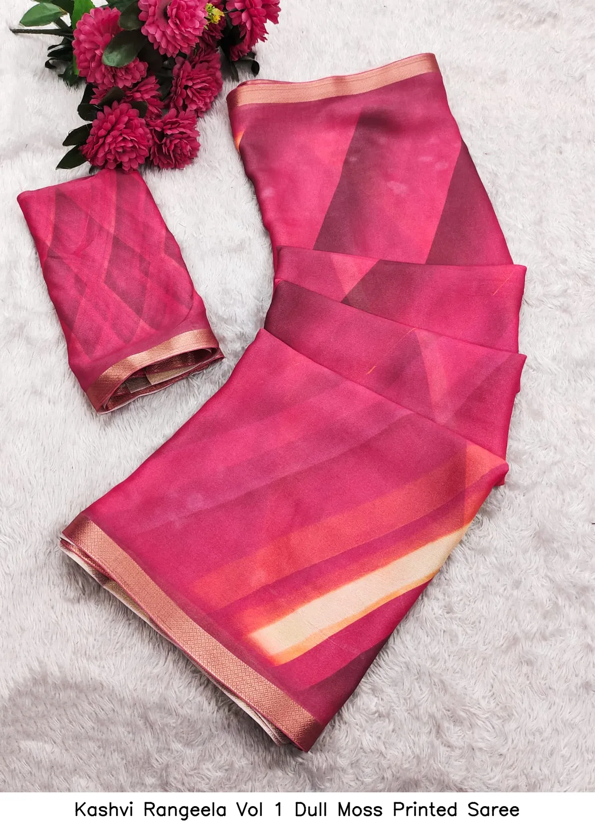 Kashvi Rangeela Vol 1 Dull Moss Printed Saree - Image 8