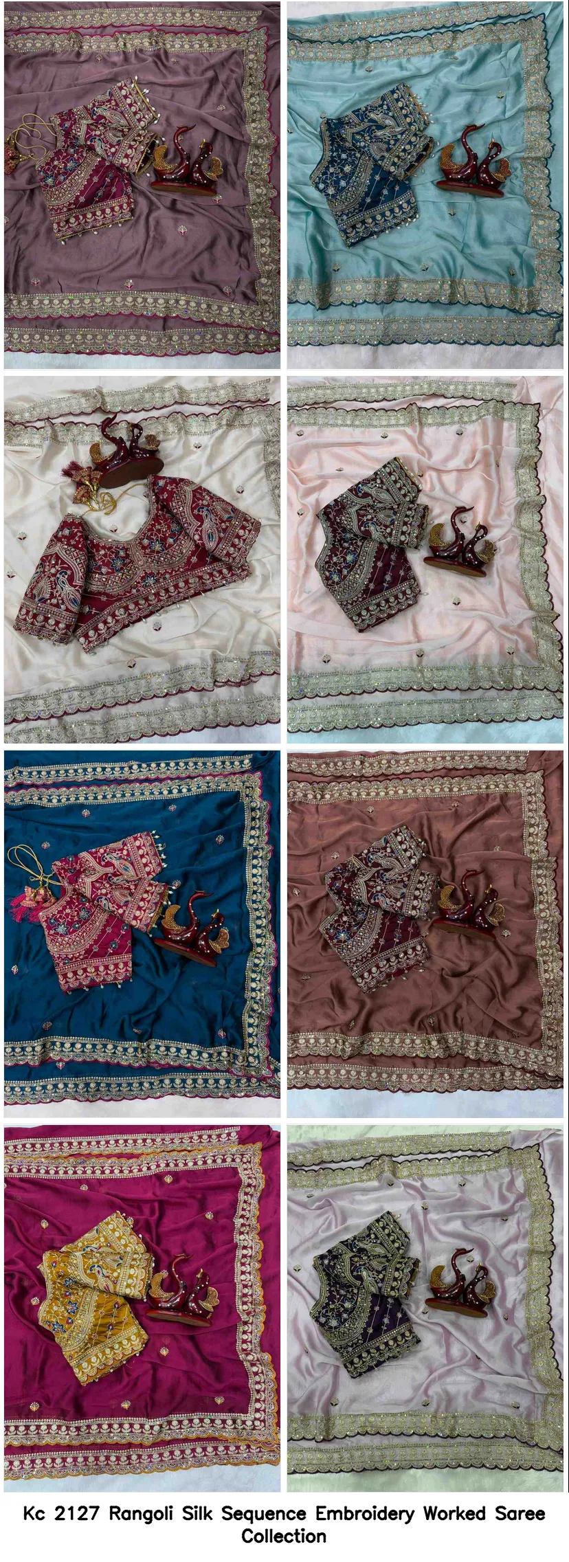 Kc 2127 Rangoli Silk Sequence Embroidery Worked Saree Collection - Image 10