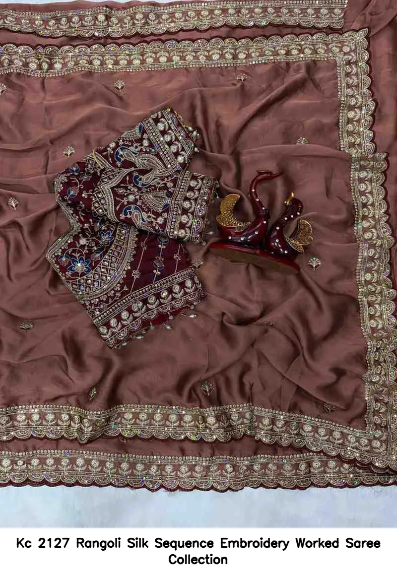 Kc 2127 Rangoli Silk Sequence Embroidery Worked Saree Collection - Image 12