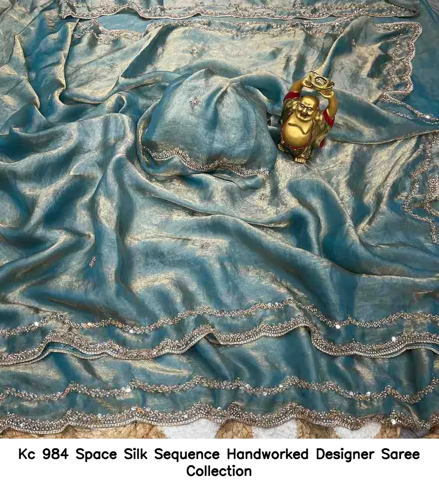 Kc 984 Space Silk Sequence Handworked Designer Saree Collection - Image 13