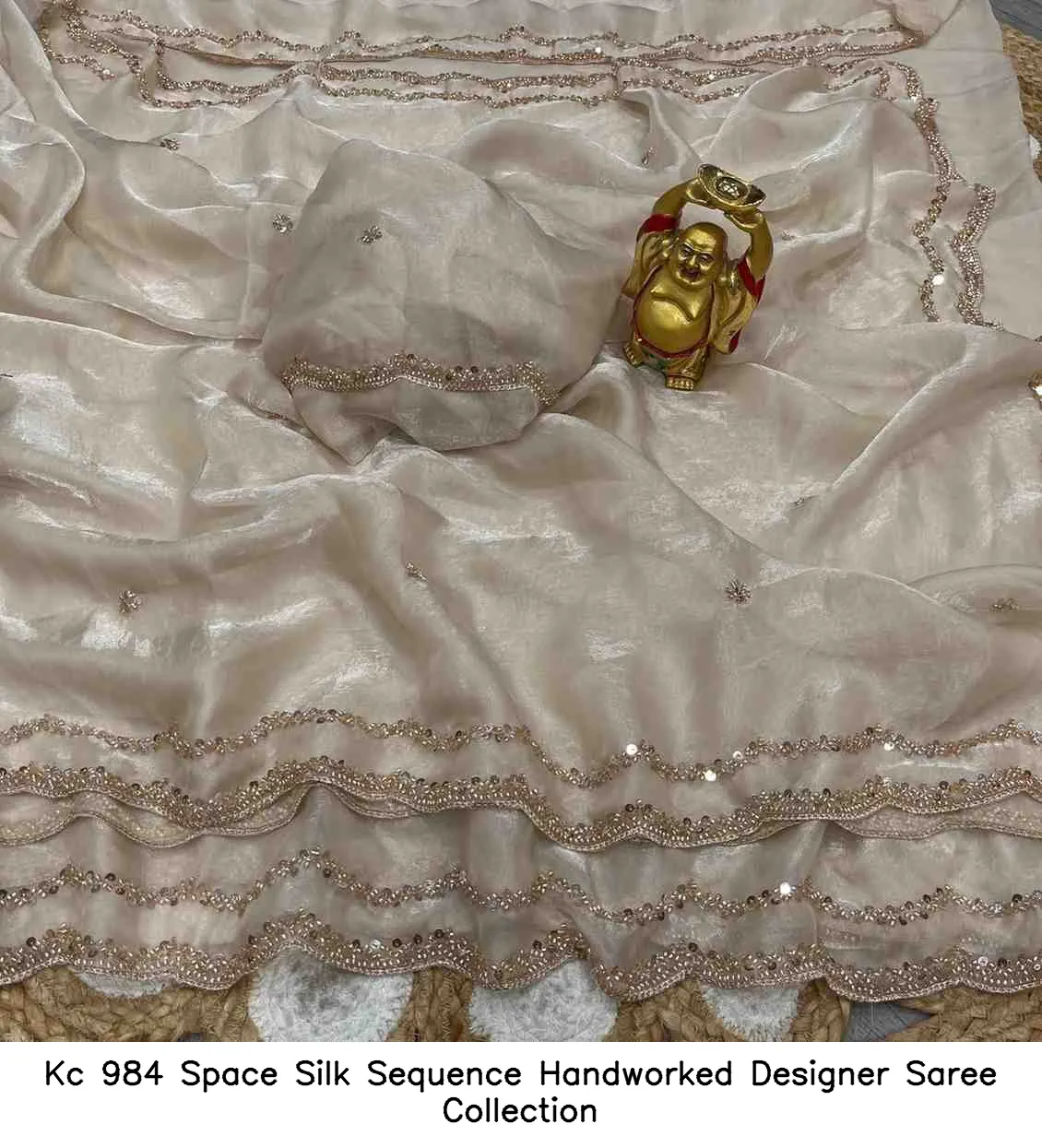 Kc 984 Space Silk Sequence Handworked Designer Saree Collection - Image 3