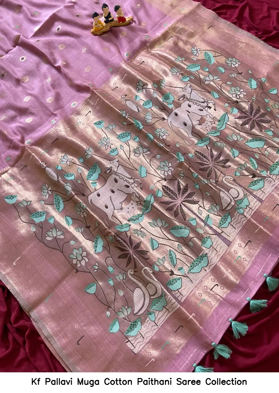 Kf Pallavi Muga Cotton Paithani Saree Collection