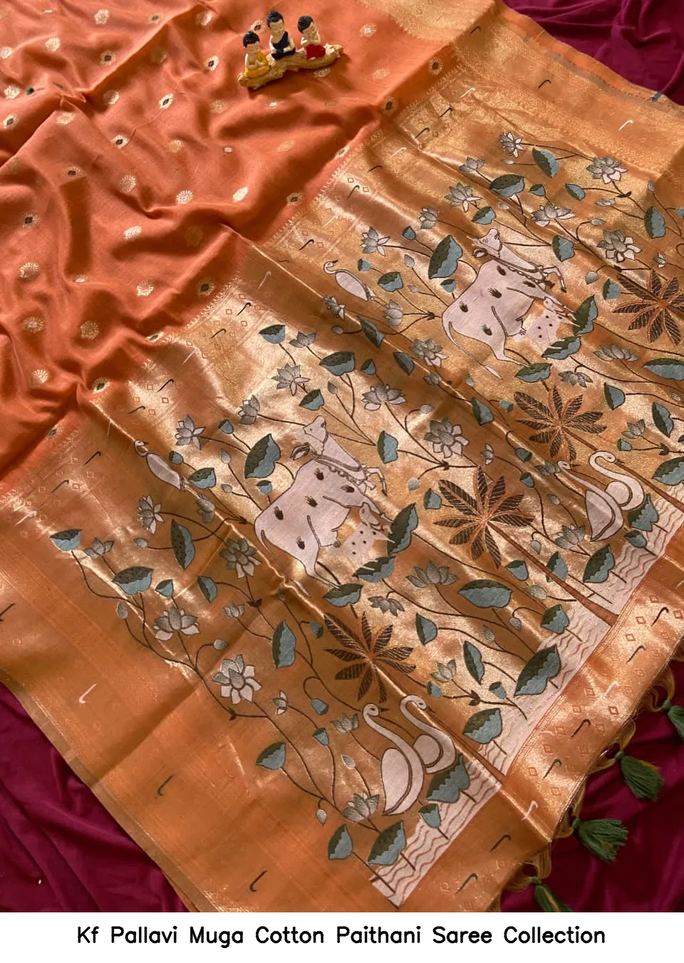 Kf Pallavi Muga Cotton Paithani Saree Collection - Image 5