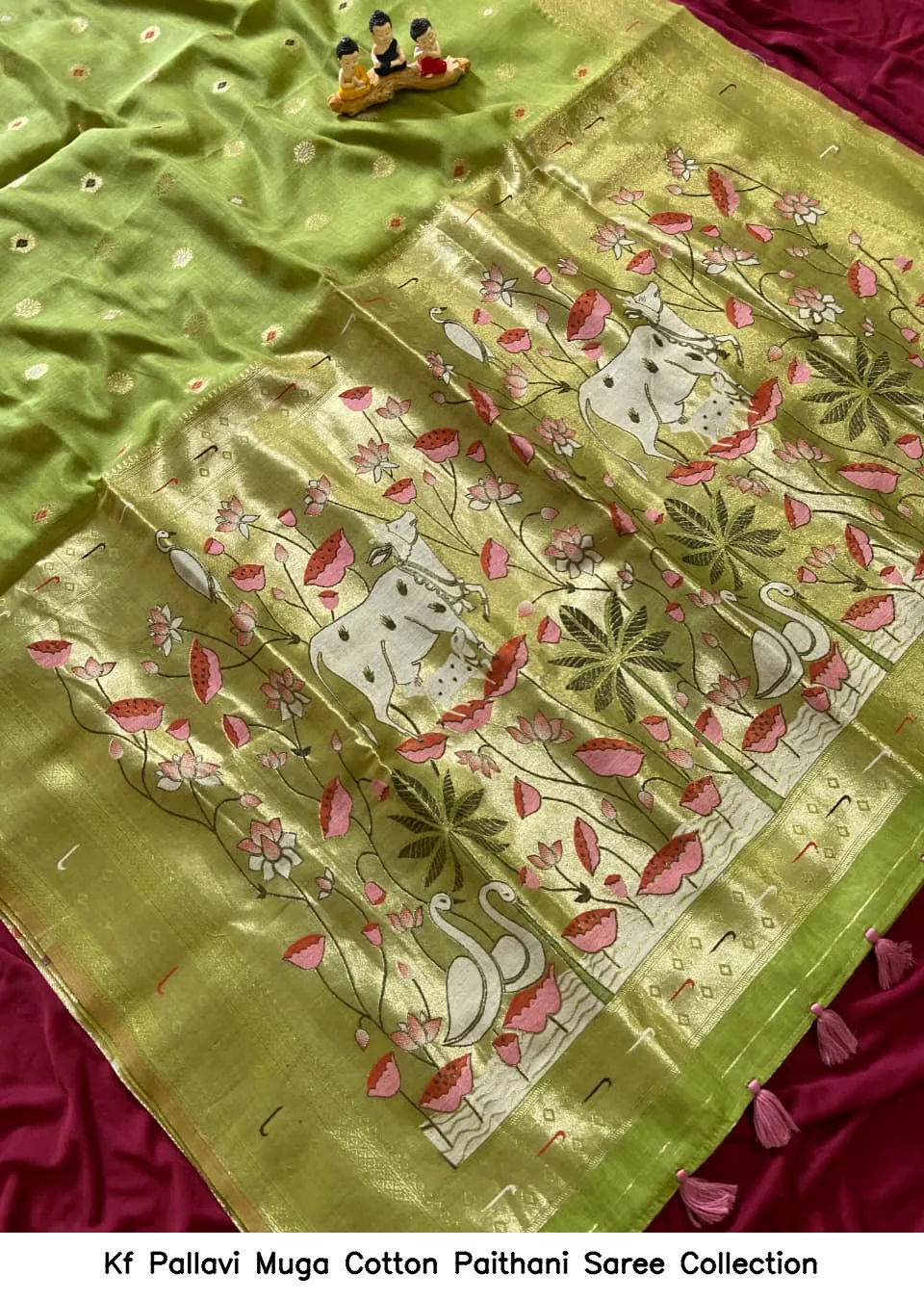Kf Pallavi Muga Cotton Paithani Saree Collection - Image 8