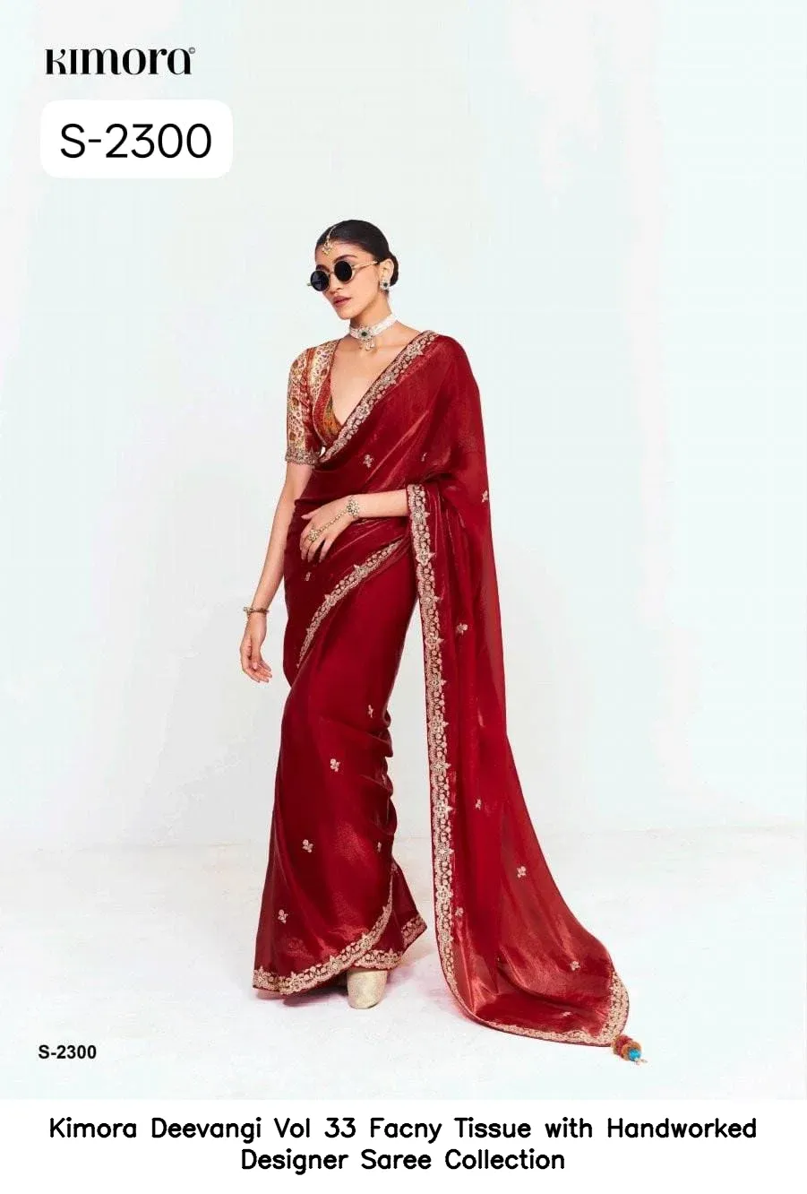 Kimora Deevangi Vol 33 Facny Tissue with Handworked Designer Saree Collection - Image 13
