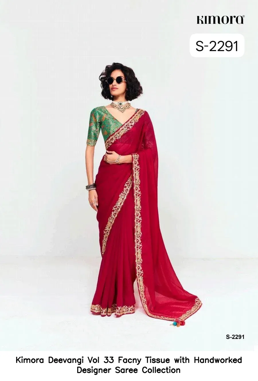 Kimora Deevangi Vol 33 Facny Tissue with Handworked Designer Saree Collection - Image 2