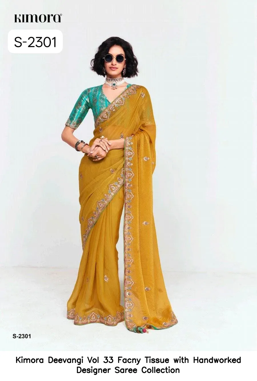 Kimora Deevangi Vol 33 Facny Tissue with Handworked Designer Saree Collection - Image 3
