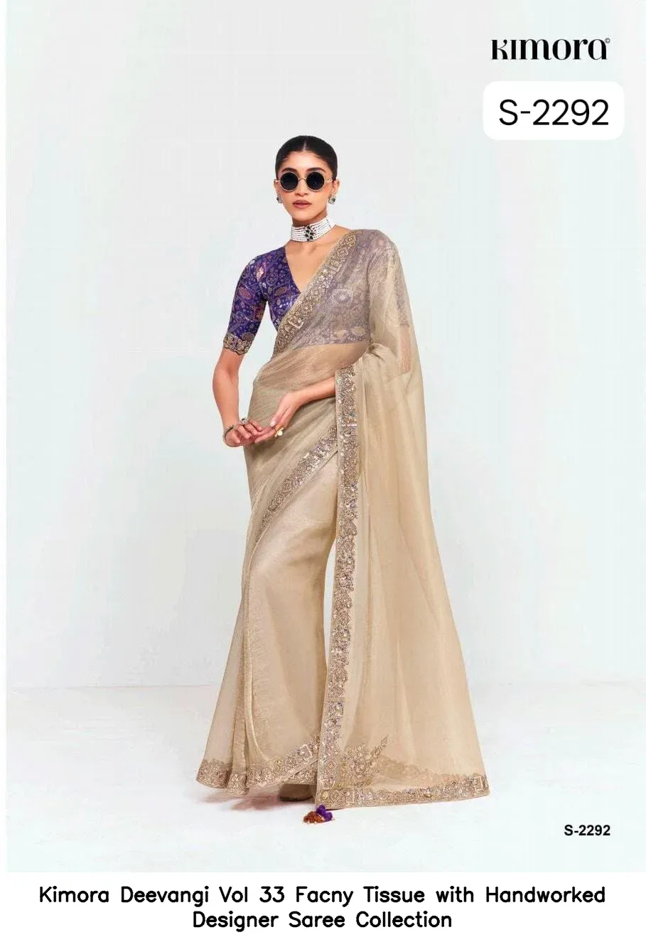 Kimora Deevangi Vol 33 Facny Tissue with Handworked Designer Saree Collection - Image 4