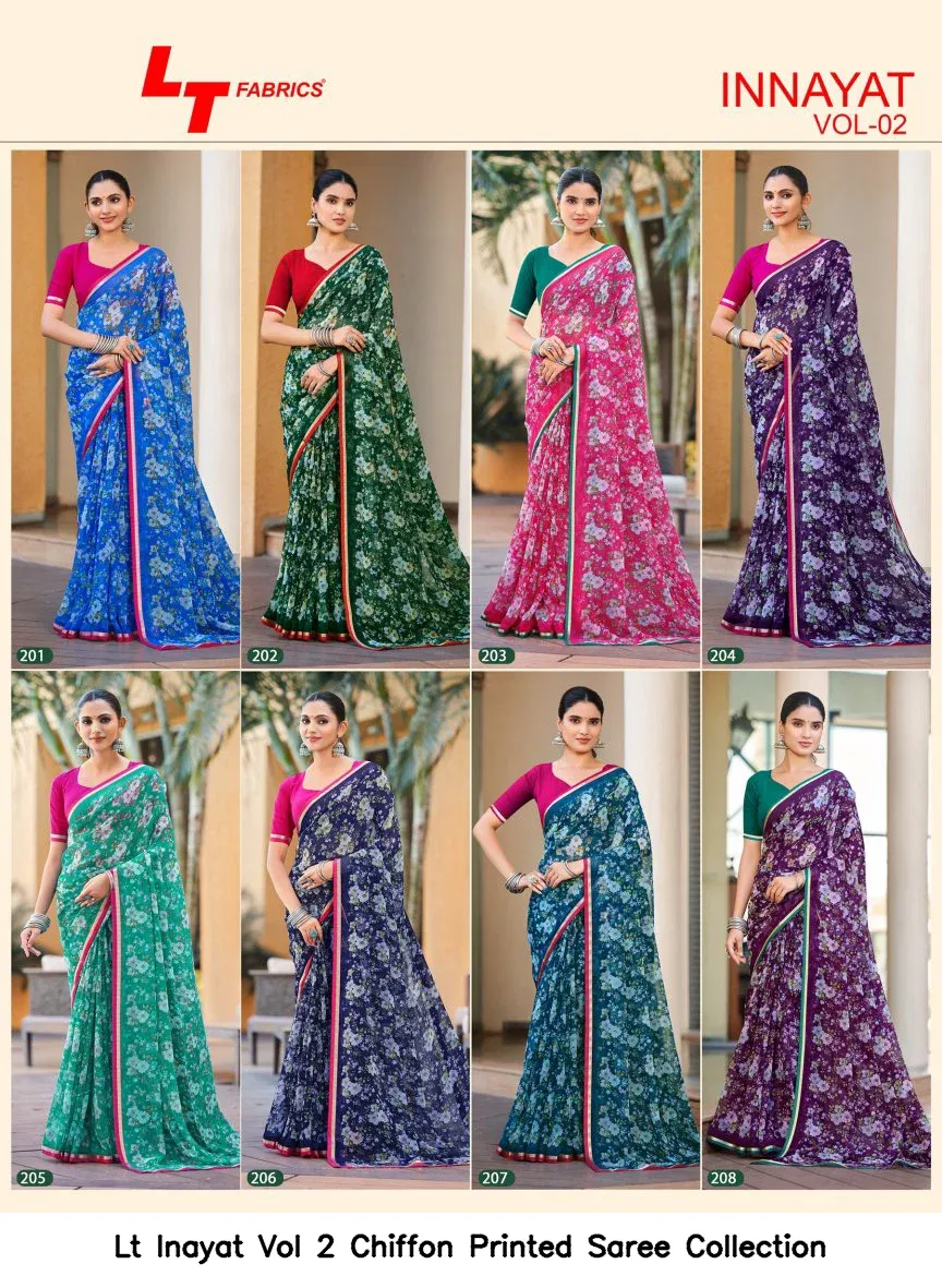 Lt Inayat Vol 2 Chiffon Printed Saree Collection - Image 7