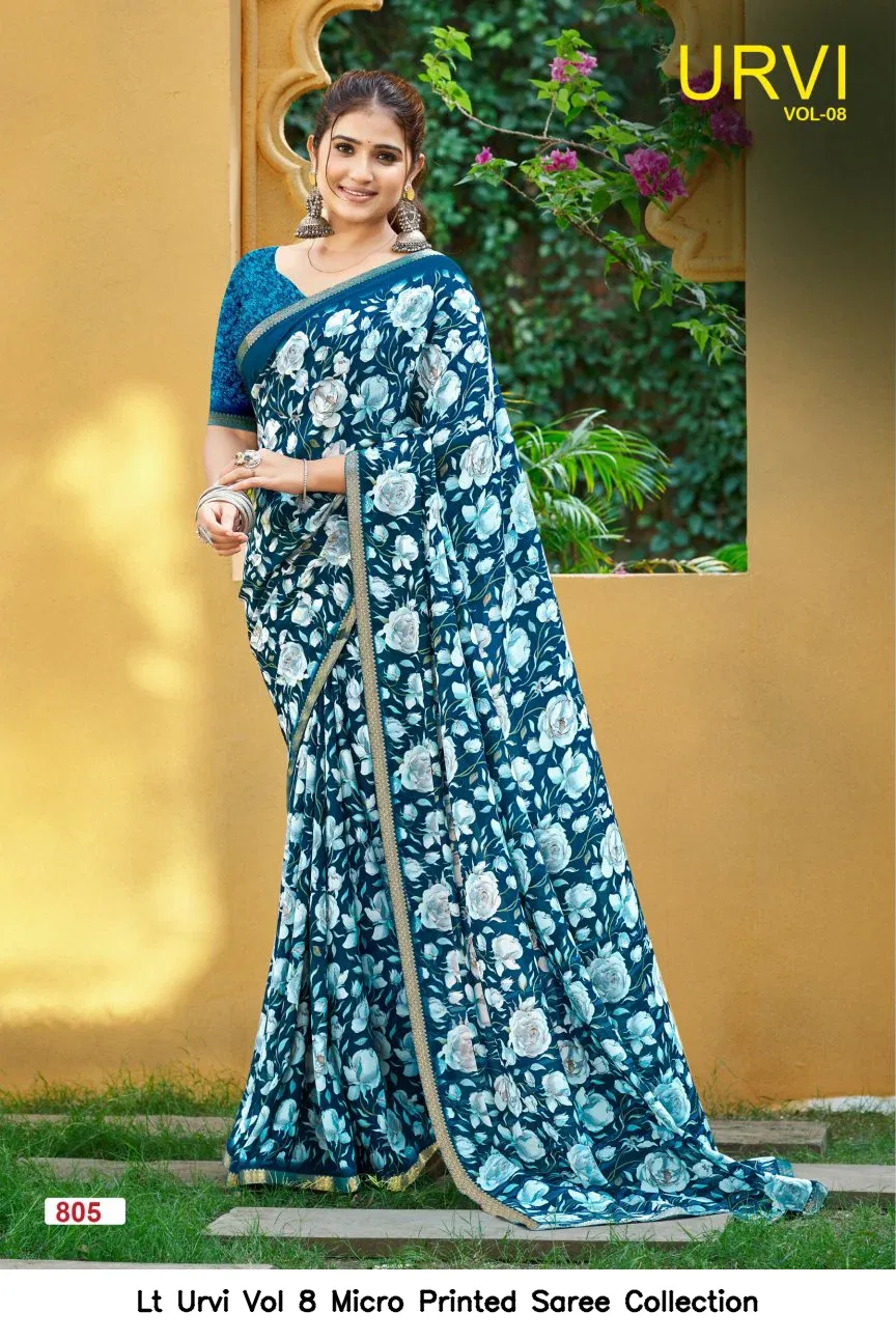 Lt Urvi Vol 8 Micro Printed Saree Collection - Image 2