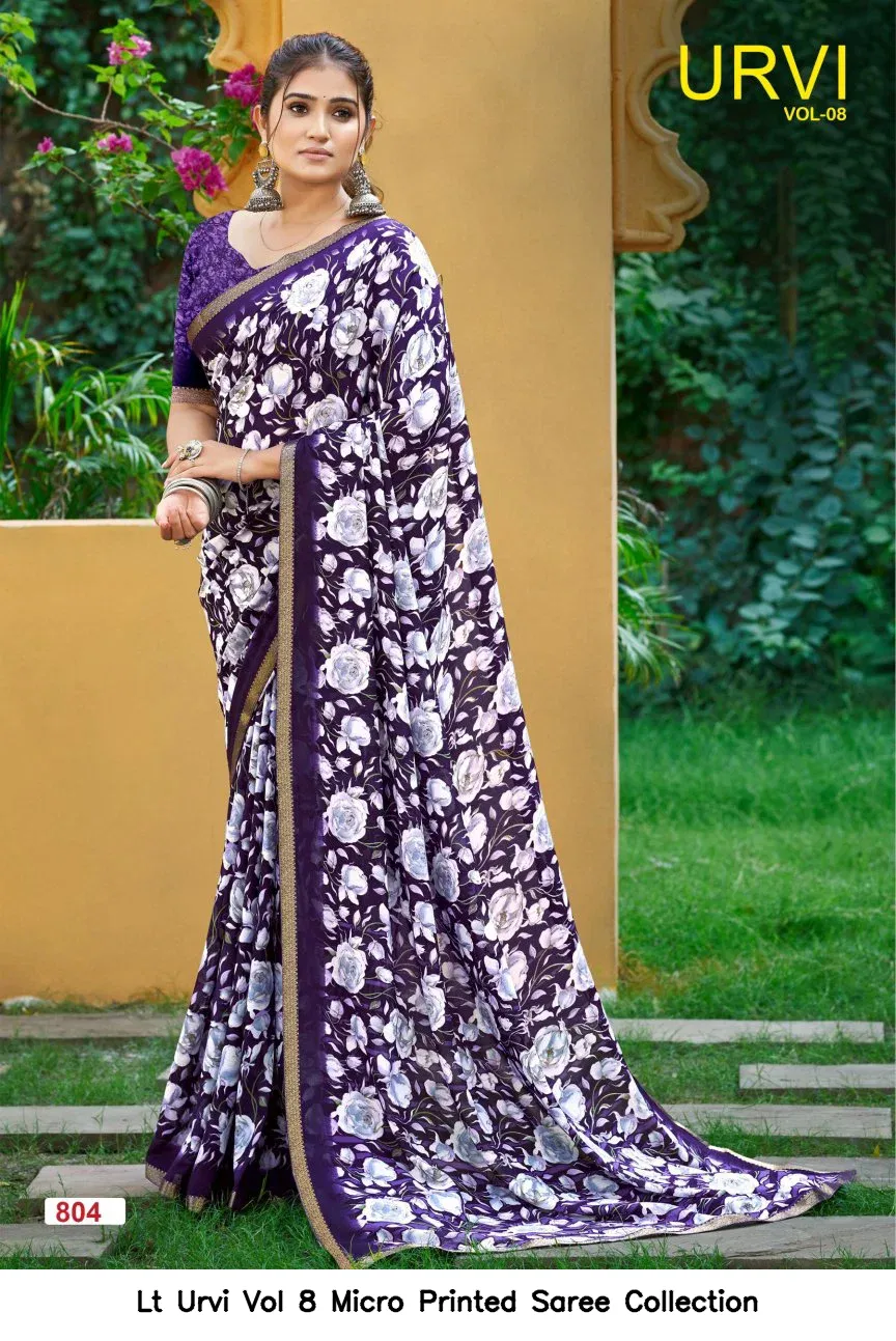 Lt Urvi Vol 8 Micro Printed Saree Collection - Image 3