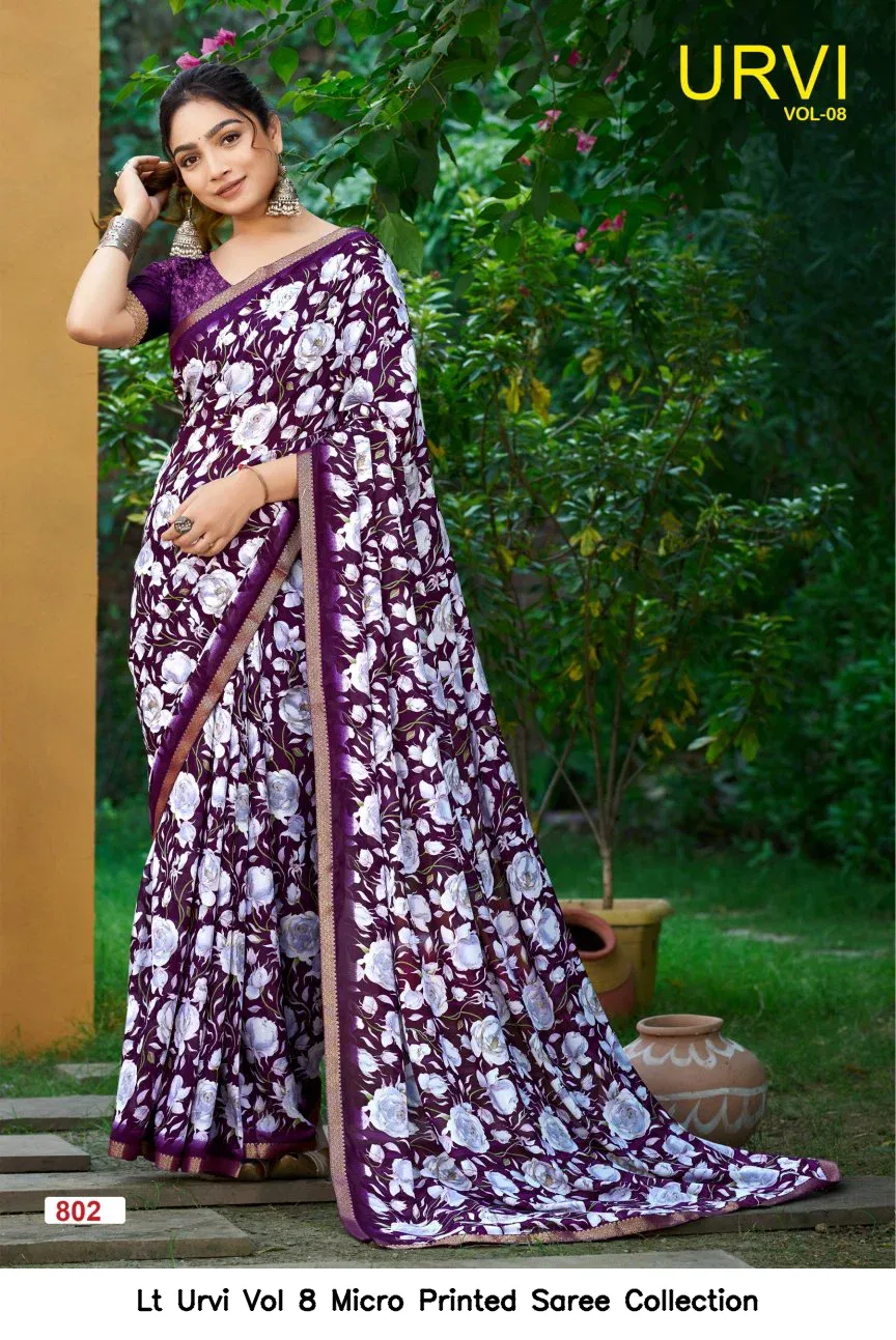 Lt Urvi Vol 8 Micro Printed Saree Collection - Image 4