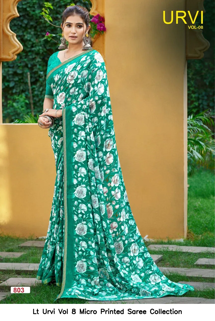 Lt Urvi Vol 8 Micro Printed Saree Collection - Image 5