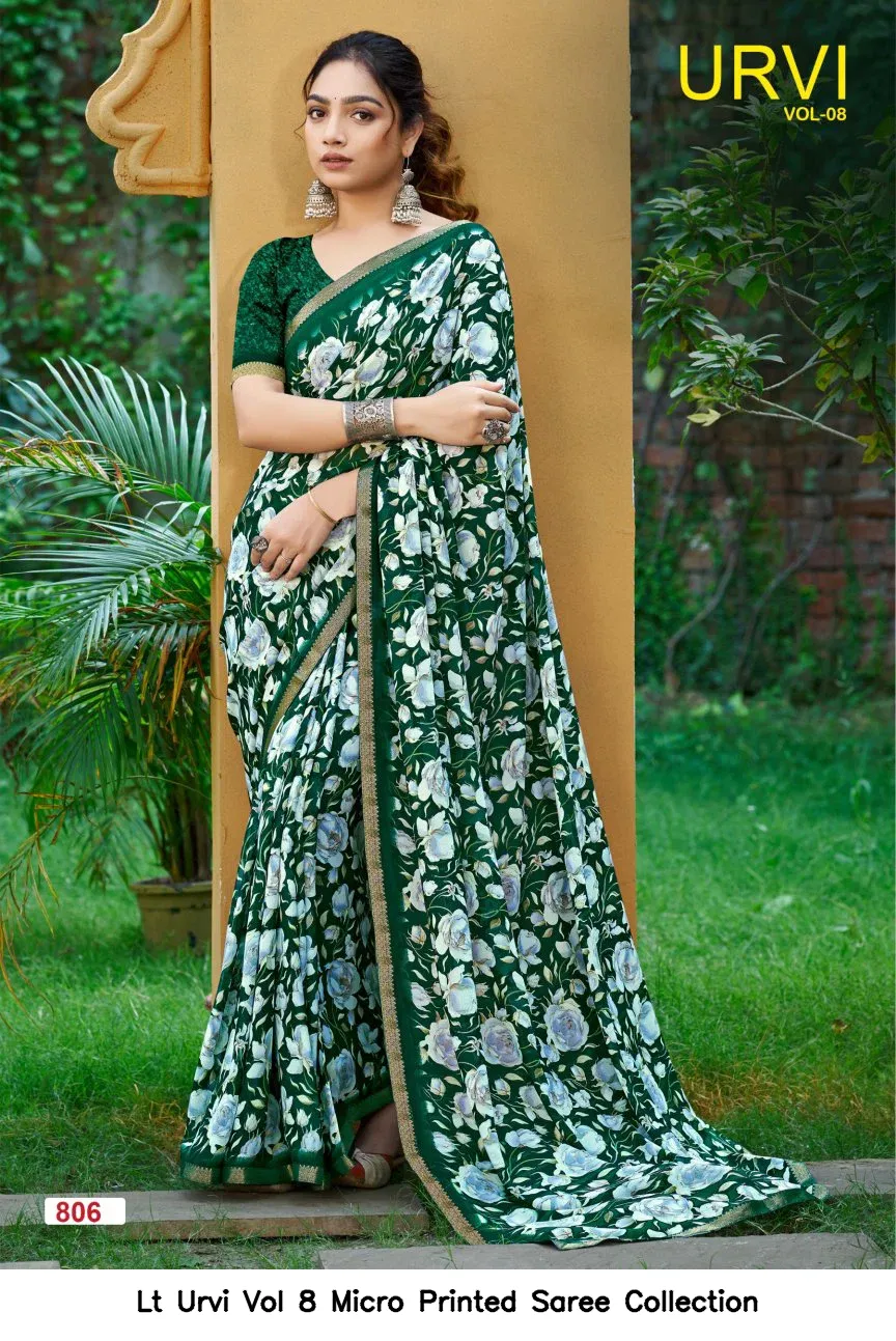 Lt Urvi Vol 8 Micro Printed Saree Collection - Image 6