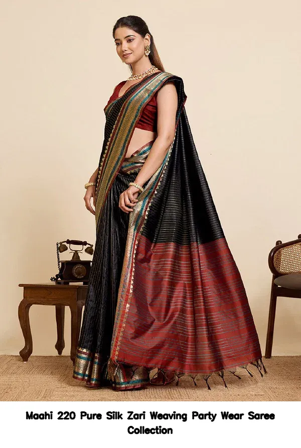 Maahi 220 Pure Silk Zari Weaving Party Wear Saree Collection - Image 8