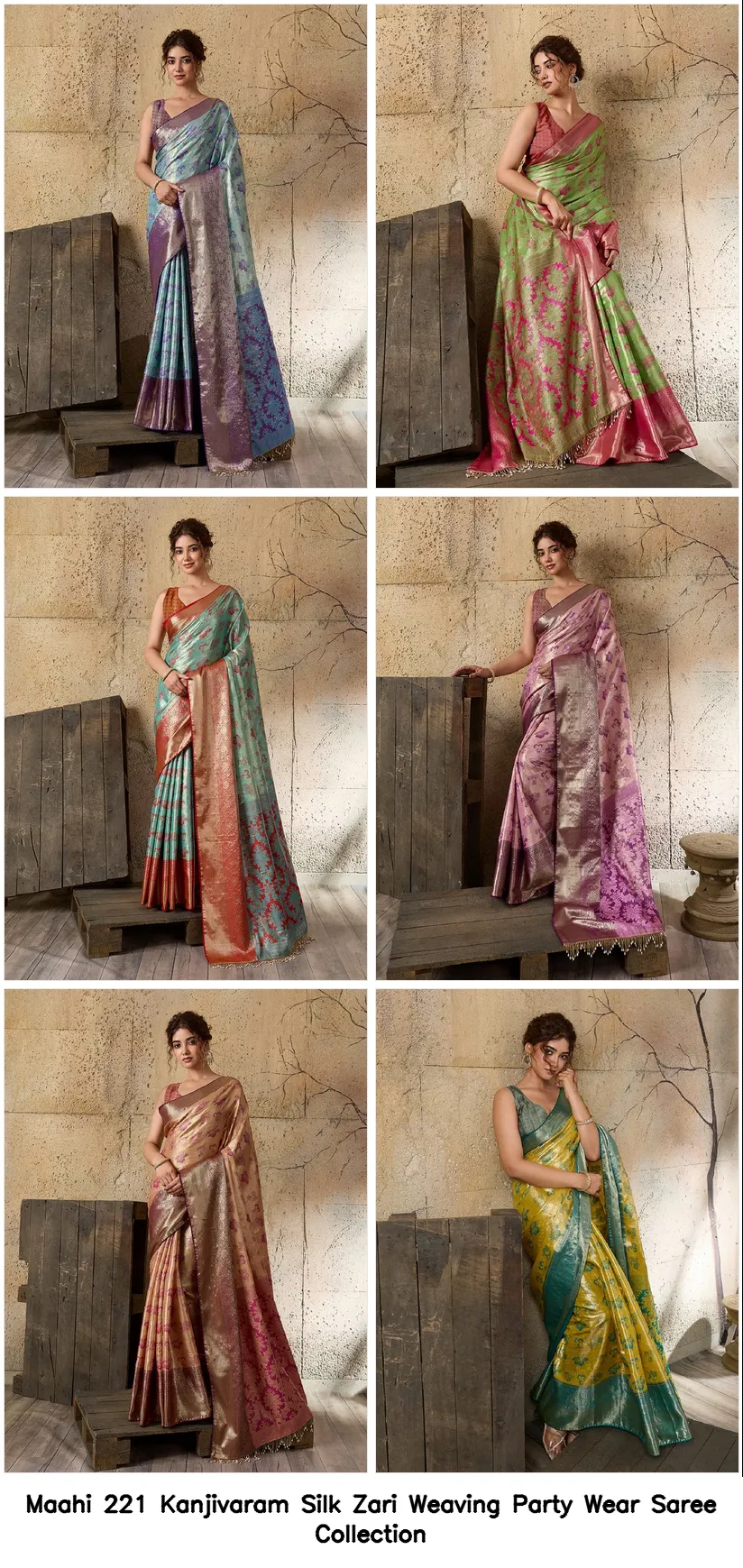 Maahi 221 Kanjivaram Silk Zari Weaving Party Wear Saree Collection - Image 3