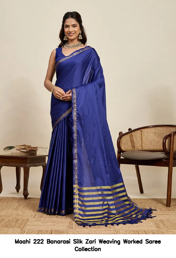 Maahi 222 Banarasi Silk Zari Weaving Worked Saree Collection - Image 3