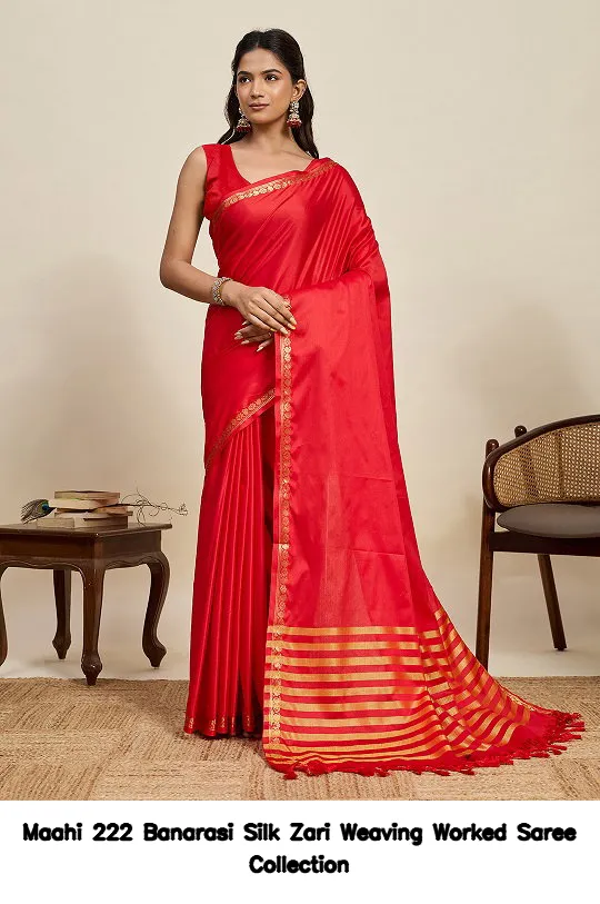 Maahi 222 Banarasi Silk Zari Weaving Worked Saree Collection - Image 4