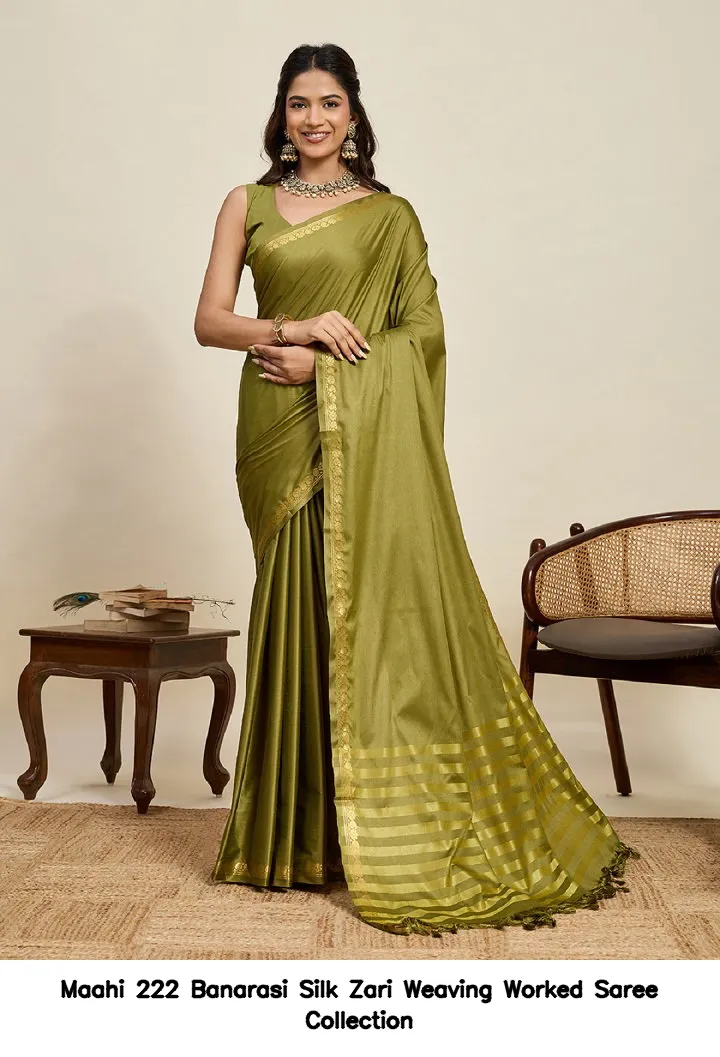 Maahi 222 Banarasi Silk Zari Weaving Worked Saree Collection - Image 5