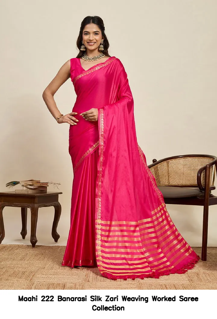 Maahi 222 Banarasi Silk Zari Weaving Worked Saree Collection - Image 6