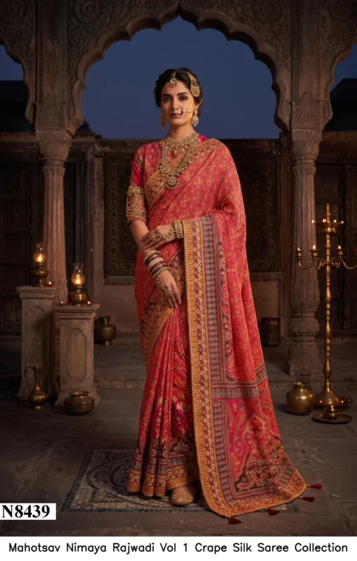 Mahotsav Nimaya Rajwadi Vol 1 Crape Silk Saree Collection