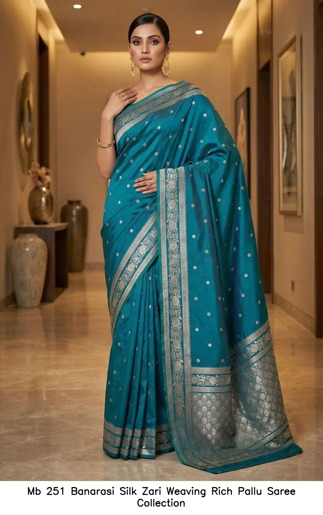 Mb 251 Banarasi Silk Zari Weaving Rich Pallu Saree Collection - Image 10